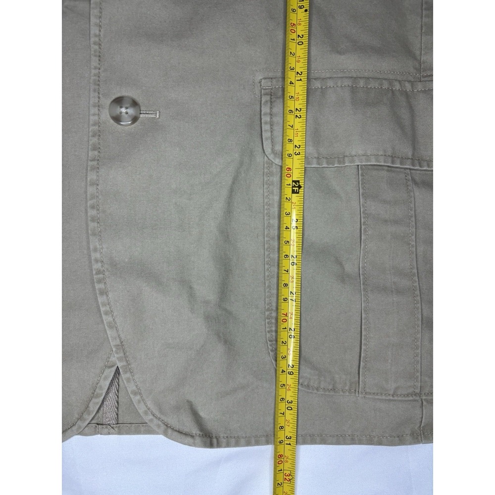L.L.Bean Men's Khaki Field Jacket Blazer Mesh Lined Elbow Patches 42 Reg Safari - Picture 4 of 6